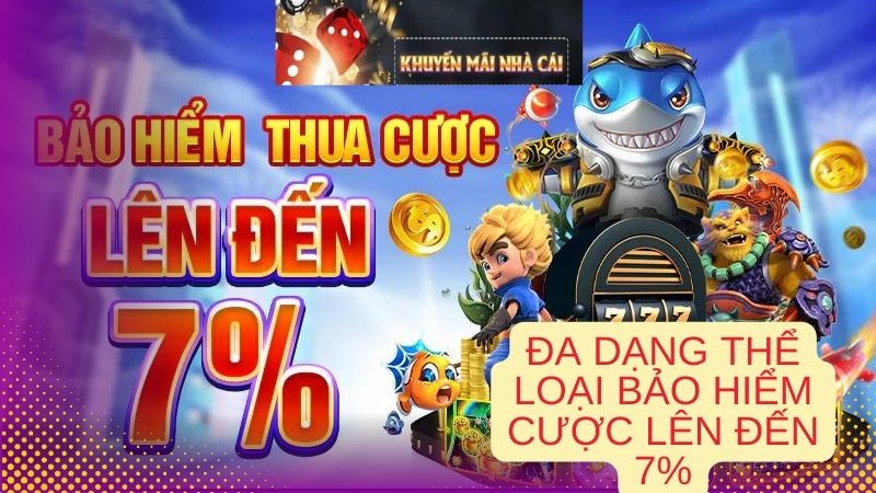 Đa dạng thể loại bảo hiểm cược lên đến 7%